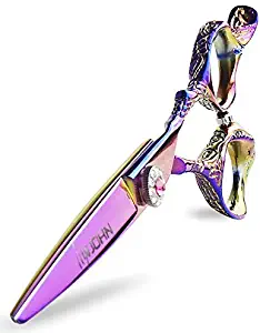 JOHN 6.5 Professional Rainbow Hair Cutting Scissors for Women Japanese Cobalt Steel Razor Sharp Convex Blades Right Hand Barber Shears Leather Case Pack of 1 Unit