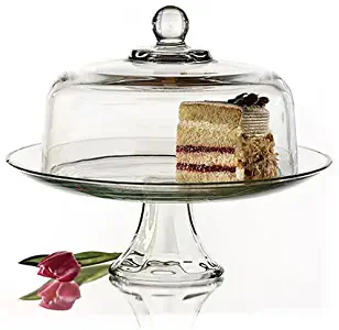 Anchor Hocking Presence Cake Plate w/Dome, 2 Piece Stand & Dome