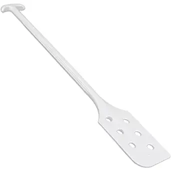 Remco 67745 White Polypropylene Paddle Scraper with Holes, 13" L x 6" W, 40" OAL