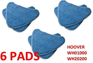 6 PACK Hoover Steam Mop Pads Compatible WH20200 Steam Mop # WH01000