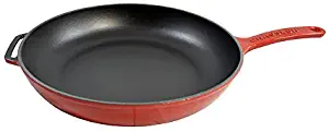 World Cuisine red 7 7/8 inch diameter frying pan with cast-iron handle