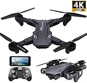 VISUO XS816 4k Drone with Camera Live Video, Teeggi WiFi FPV RC Quadcopter with 4k Camera Foldable Drone for Beginners - Altitude Hold Headless Mode One Key Off/Landing APP Control Long Flight Time