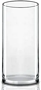 CYS EXCEL Glass Cylinder Vase, Floating Candle Holders, Flower vase, Decorative Centerpiece for Home or Wedding, (4" Wide x 9" Tall, Pack of 1)