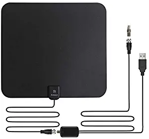 [2020 Lastest] HDTV Antenna,Areson Digital Amplified Indoor Skywire HDTV Antenna,HD 85-110 Miles Range with Signal Booster 4K 1080P HD VHF UHF Freeview TV Aerial USB Power Adapter,15 FT Coax Cable