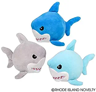 Adorable Set of 3 Mushani Squish-Plush SHARKS 4" - Slow Rise - Stuffed - Adventure Planet OCEAN Life - Soft Cuddly Shark Week TANK TOY Gift
