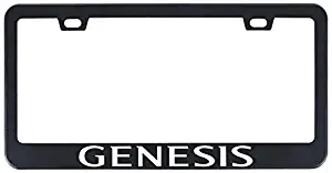 Auggies Genesis Sport Coupe Black Stainless Steel Black License Plate Frame Cover Holder Rust Free with Caps and Screws (1)
