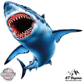 Shark Jaws Great White - Vinyl Sticker Waterproof Decal