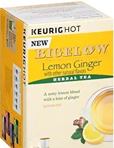 Bigelow Lemon Ginger Herbal Tea K-Cup Pods (18 k-cups)