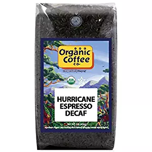 The Organic Coffee Co., DECAF Hurricane Espresso- Whole Bean, 2-Pound (32 oz.) Swiss Water Process- Decaffeinated, USDA Organic