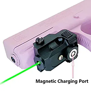 Infilight Green Laser Sight, Compact Green Laser Dot Sight Scope Adjustable Low Profile Picatinny Rail Mount Laser Sight with Rechargeable Battery Pistols & Handguns Less Than 5mw