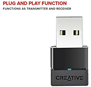 Creative BT-W2 Portable Bluetooth Audio Transceiver with aptX Low Latency for PC, Mac, PS4, and Nintendo Switch