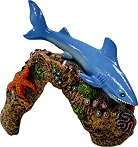 Exotic Environments Great White Shark Aquarium Ornament, 5-1/2-Inch by 4-1/2-Inch by 4-Inch