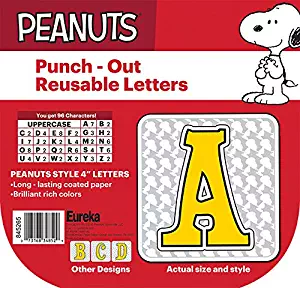 Eureka Peanuts Snoopy Punch Out Letters for Classroom Decoration, 96pc, 4'' H