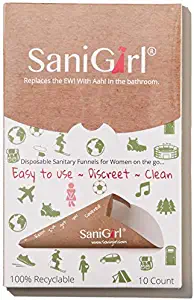 New Design Female Urination Device. 10 Pack. Disposable. SaniGirl Sanitary Funnels. Portable Clean Healthy & Easy to Use Feminine Hygiene Accessory.