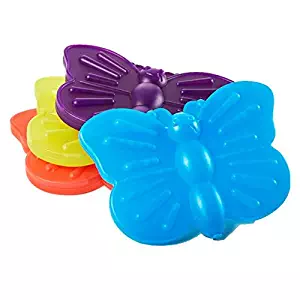 Fit & Fresh Cool Coolers,Slim Ice Packs for Lunch Boxes, Bags and Coolers, Butterfly Shapes for Kids, Set of 4, Multicolored