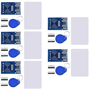 DaFuRui 5Pack RC522 RFID RF IC Card Sensor Module with S50 White Card and Key Ring Compatible for Arduino