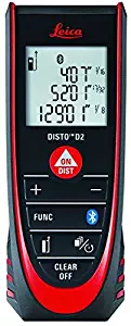 Leica DISTO D2 New 330ft Laser Distance Measure with Bluetooth 4.0, Black/Red