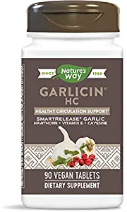 Nature's Way Garlicin HC Circulation Support SmartRelease Garlic / Hawthorn, Vitamin E, Cayenne, 90 Tablets