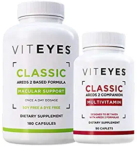 Viteyes AREDS 2 Capsules and Viteyes Multivitamin AREDS 2 Companion, Single Daily Dose Eye Vitamins, 3 Month Supply