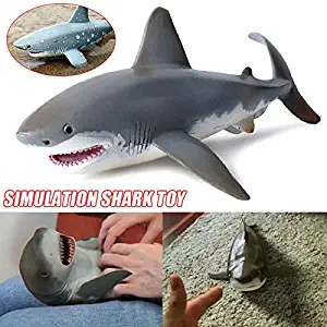 Yumfr Lifelike Shark Shaped Toy,Realistic Motion Simulation Animal Shark PVC Model for Kids Children