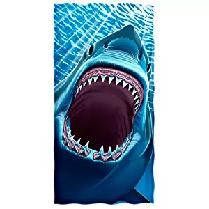Dawhud Direct Great White Shark Teeth Beach/Shower Towel