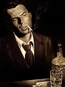 PhotoSight Frank Sinatra Retro Vintage Painting Smoking Portrait 32x24 Print Poster