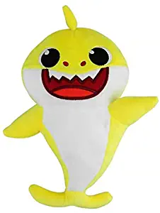 Shark Plush Baby Toy Singing Shark Toys Song for Children's Soft Stuffed Animal Doll (Yellow)