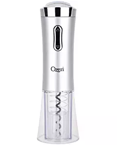 Ozeri Nouveaux Electric Wine Opener with Removable Free Foil Cutter, Refined Silver
