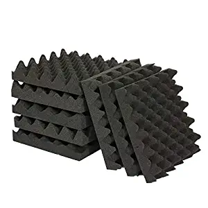 IZO All Supply (6 Pk) 2"x12"x12" Soundproofing Foam Acoustic Eggcrate Tiles Studio Foam Sound Wedges