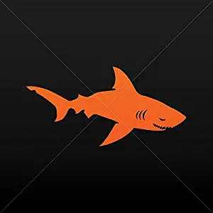 Decal Sticker Cartoon Shark Decoration Motorbike Bicycle Veh Orange (6 X 2.98 Inches)