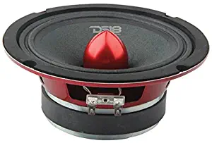 DS18 PRO-X6.4BM Loudspeaker - 6.5", Midrange, Red Aluminum Bullet, 500W Max, 250W RMS, 4 Ohms - Premium Quality Audio Door Speakers for Car or Truck Stereo Sound System (1 Speaker)