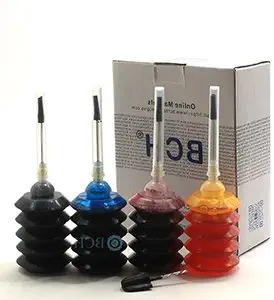 BCH Dye Ink Cartridge Refill Kit for Epson Expression XP-200 XP-300 XP-310 XP-400 XP-410 Workforce WF-2520 WF-2530 WF-2540 4-Bottle Combo Black Cyan Magenta Yellow
