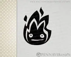 So Cool Stuff Howl's Moving Castle Calcifer - JDM Anime - Vinyl 4 Inches (Color: Black) Decal Laptop Tablet Skateboard Car Windows Stickers