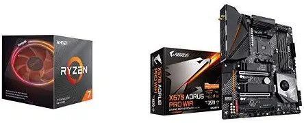 AMD Ryzen 7 3700X 8-Core, 16-Thread Unlocked Desktop Processor with Wraith Prism LED Cooler with X570 AORUS PRO WiFi Gaming Motherboard