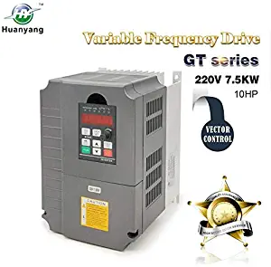 Vector Control CNC VFD Variable Frequency Drive Controller Inverter Converter 220V 7.5KW 10HP for Motor Speed Control HUANYANG GT-Series (220V, 7.5KW)