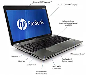 HP Probook 4540s HD 15.6 Inch Business Laptop NoteBook PC (Intel Core i3-3110M, 4GB Ram, 320GB Hard Drive, Camera, HDMI, WIFI, DVD-RW) Win 10 , Numeric KeyBoard