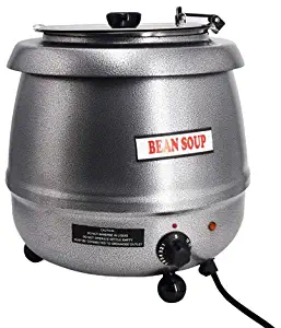 SYBO SB-6000-2G Commercial Grade Soup Kettle with Hinged Lid and Stainless Steel Insert Pot for Restaurant and Big Family, 10.5 Quarts, Silver