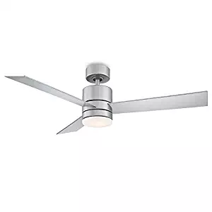 Modern Forms FR-W1803-52L-TT Axis 52" Three Blade Indoor/Outdoor Smart Fan with 6-Speed DC Motor and LED Light, Titanium Silver. With IOS/Android App