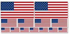 Sheet of Multiple Size USA Flag Stickers (Scrapbooking Small Medium us American Cell Laptop)