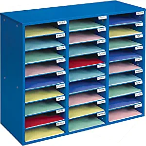 Really Good Stuff Mail Center – 1 Blue Classroom Mail Center with 27 Slots – Keep Your Classroom or Office Organized, Durable, Easy Assembly, 159790BL