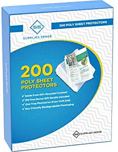 200 Page Protectors 8.5 x 11, Top Loading / 3 Hole Design Sheet Protectors, Archival Safe for Photos or Printed Copy, Holds Multiple Sheets (200)