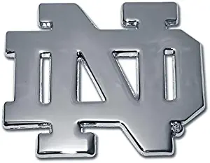 Notre Dame Chrome METAL Auto Emblem (new open design)