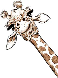 LA STICKERS Sketch Giraffe Art - Sticker Graphic - Auto, Wall, Laptop, Cell, Truck Sticker for Windows, Cars, Trucks