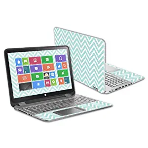 Mightyskins Skin Compatible With Hp Envy X360 15.6" - Aqua Chevron | Protective, Durable, And Unique Vinyl Decal Wrap Cover | Easy To Apply, Remove, And Change Styles | Made In The Usa