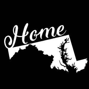 Maryland Home State Vinyl Decal Sticker | Cars Trucks Vans Walls Windows Laptops Cups | White | 5.5 X 3.2 | KCD1938