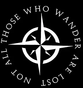 PLU Not All Who Wander are Lost Wanderlust White Decal Vinyl Sticker|Cars Trucks Vans Walls Laptop| White |5.5 x 5.5 in|PLU483