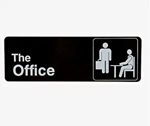 JUST FUNKY The Office Sign Main Official Self Adhesive Sign for Door or Wall 9 X 3 Inch Quick and Easy Installation Premium Acrylic for Your Home Office