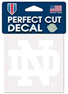 WinCraft NCAA University Notre Dame Fighting Irish White Logo 4" x 4" inch Outdoor Decal