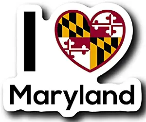 Love Maryland State Decal Sticker Home Pride Travel Car Truck Van Bumper Window Laptop Cup Wall - One 5 Inch Decal - MKS0020