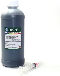 Refill Ink by BCH - Black for Inkjet Printer Cartridge - Standard Grade, Save by Buying Bulk - 500 ml Bottle (16.9 oz) - for Printer Name Starts with H